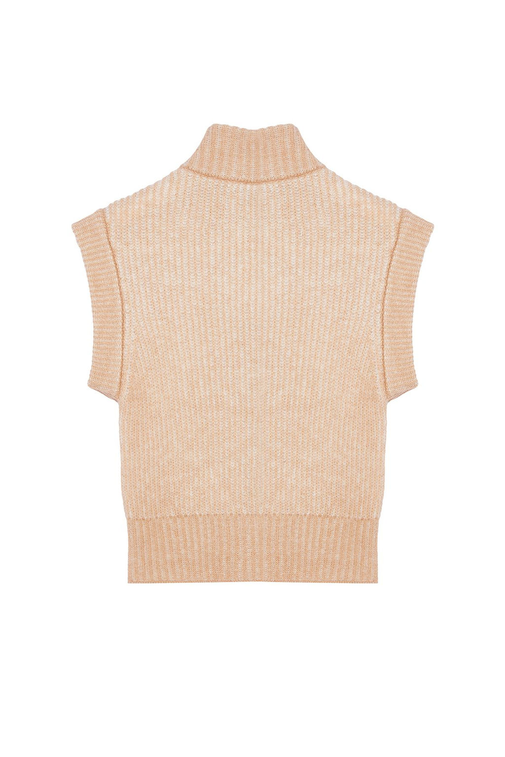 Bej Yumusak Dokulu Dik Yaka Fermuarl? Regular Yelek TWOAW25YE00033 - Trendyolmilla фото 7