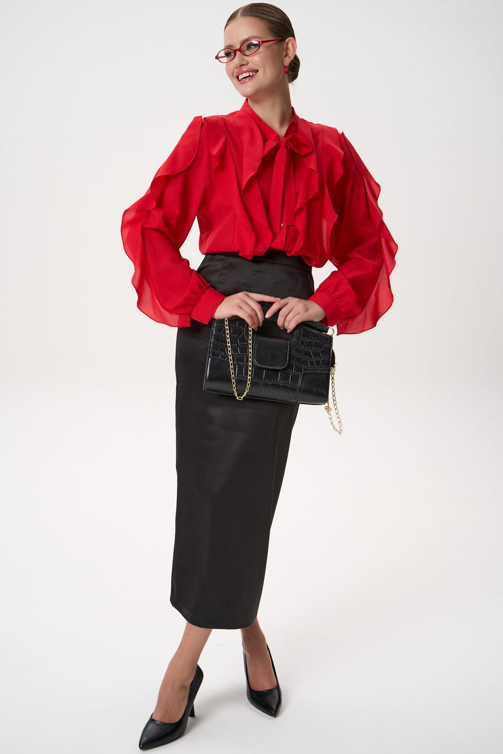 Рубашка Кристл (красный) - Эльза фото 4