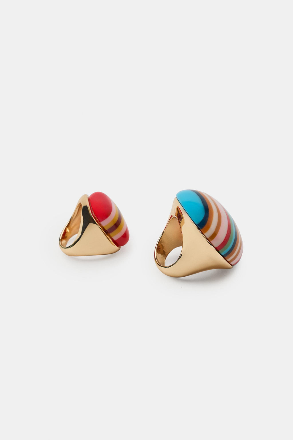 PACK 2 ANILLOS RAYAS RESINA / Multicolor - Zara фото 7