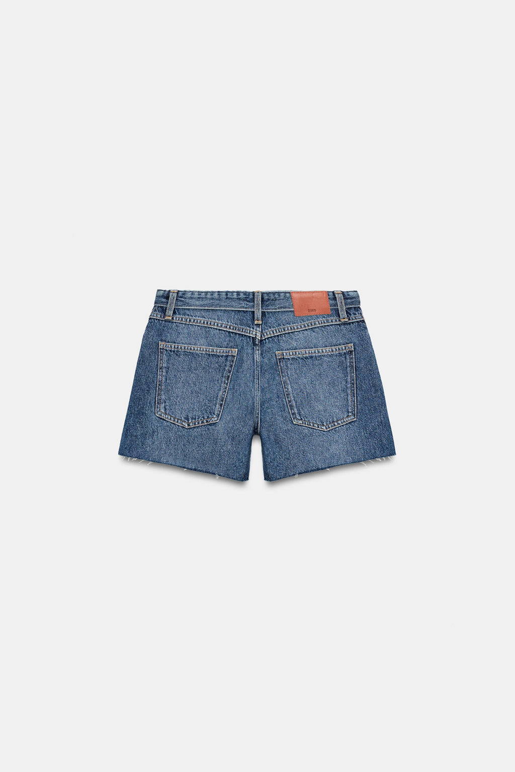 SHORTS TIRO BAJO CON VUELTA / Azul medio
