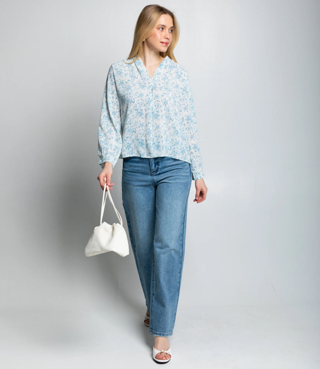 Блуза #КТ803 (8), голубой - Dommod фото 4