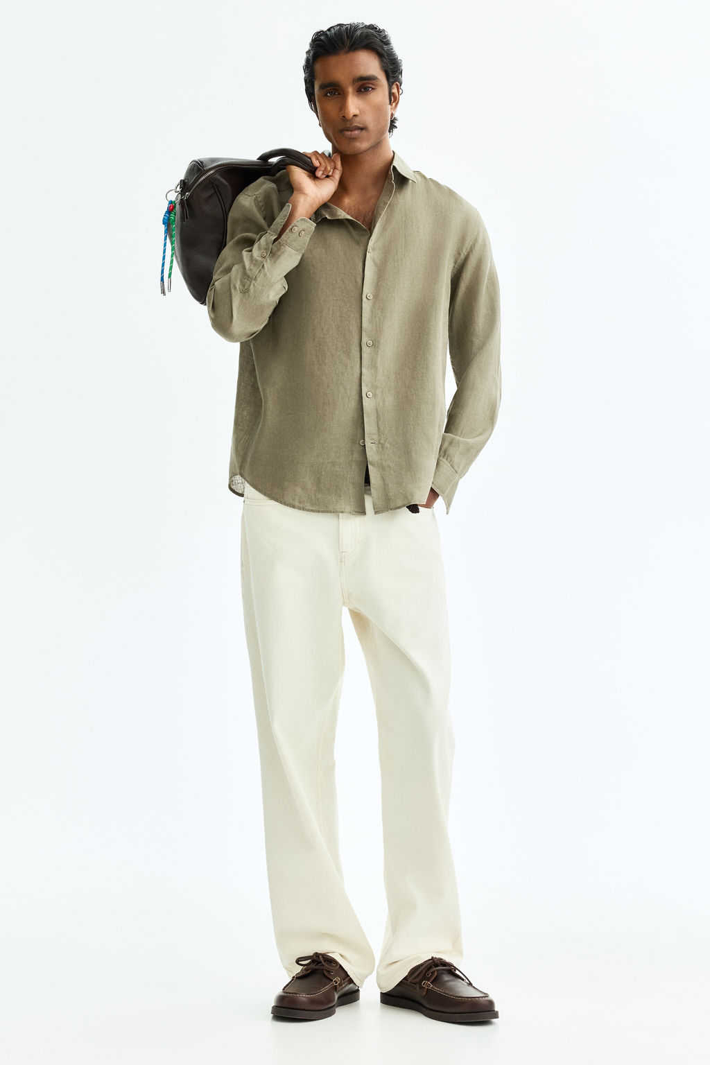 Camisa de lino Slim Fit - H&m фото 6