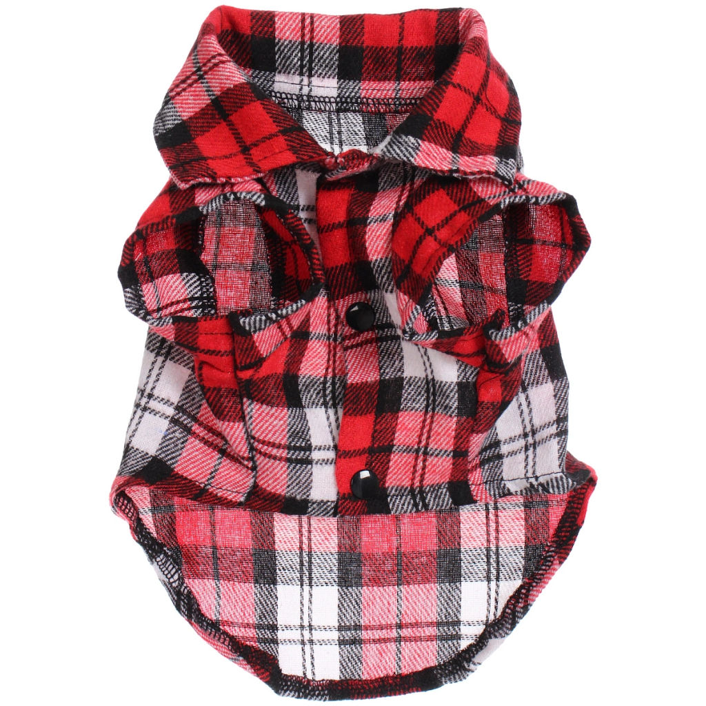 Кофта - рубашка фланелевая для мелких пород собак и кошек "BRO Style", цвет красный, р M