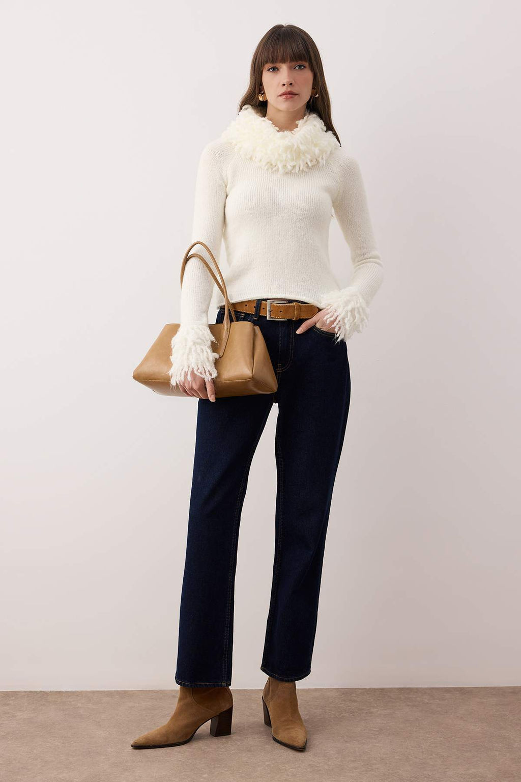 Ekru Triko Kazak TWOAW26KZ00261 - Trendyolmilla фото 4