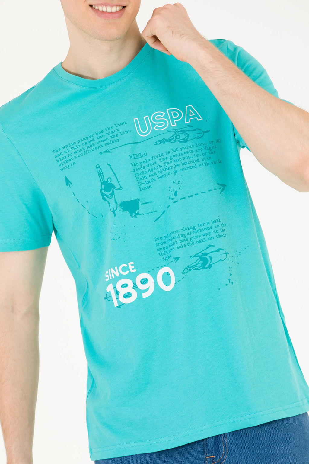 Мужская мятная футболка с круглым вырезом - U.s. polo assn фото 20