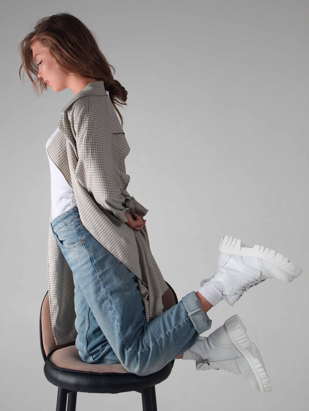 Ботинки 338.21153w. Белый/Байка