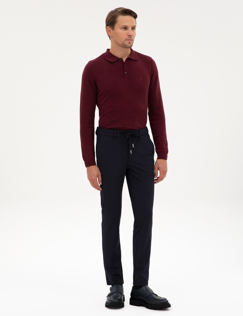 Lacivert Slim Fit Beli Lastikli Kordonlu Jogger Kanvas Pantolon - Pierre cardin фото 3