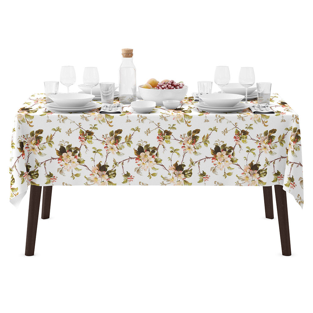 Скатерть 150х145см Яблоневый цвет, длина стола до 110см, на 4 персоны, хлопок Комфорт 171г/м2, упаковка классическая, пакет ПВХ 28х41см, Домашняя мода (Россия)  фото 5