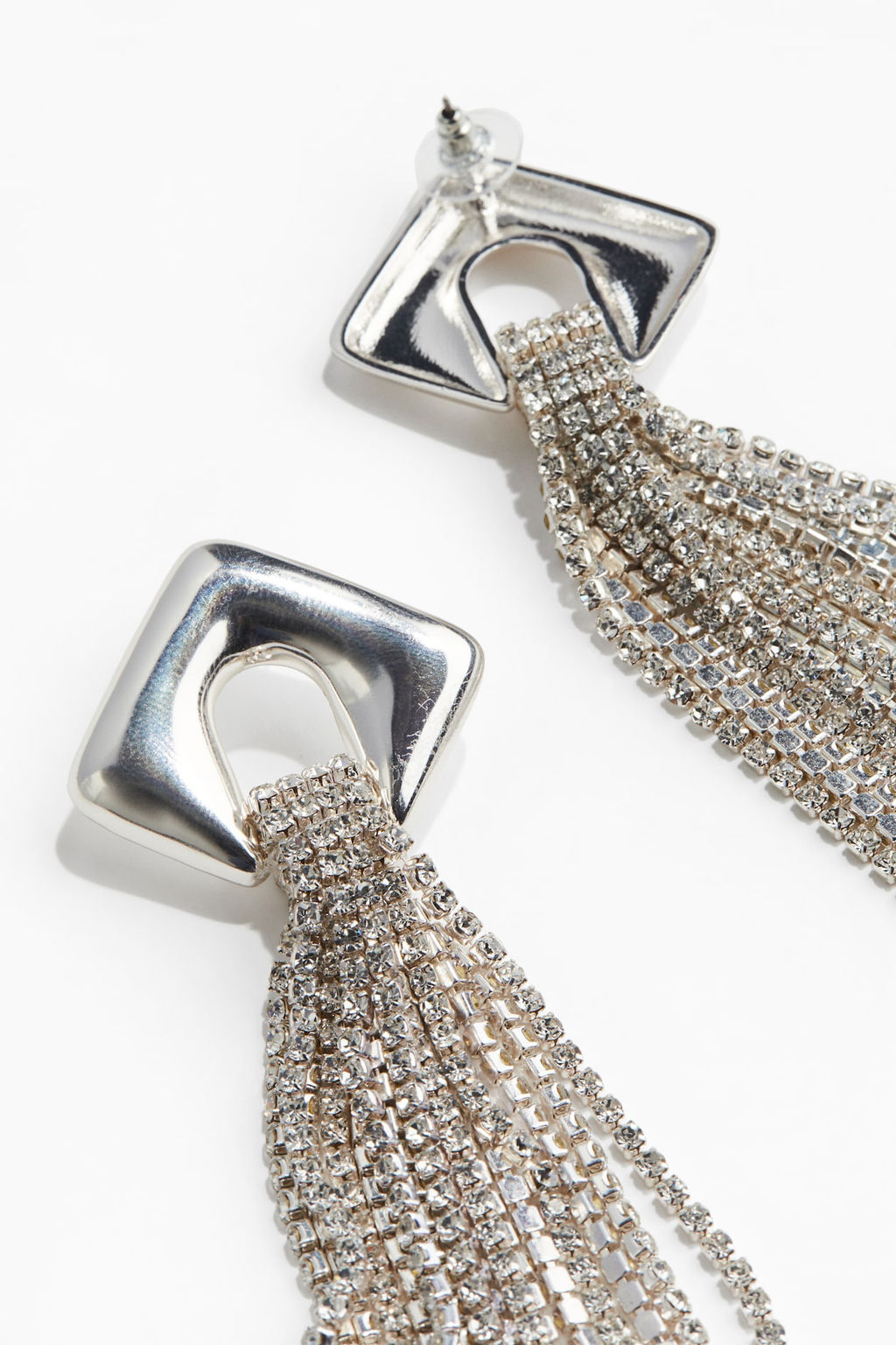 Pendientes largos con cadenas de strass - H&m фото 2