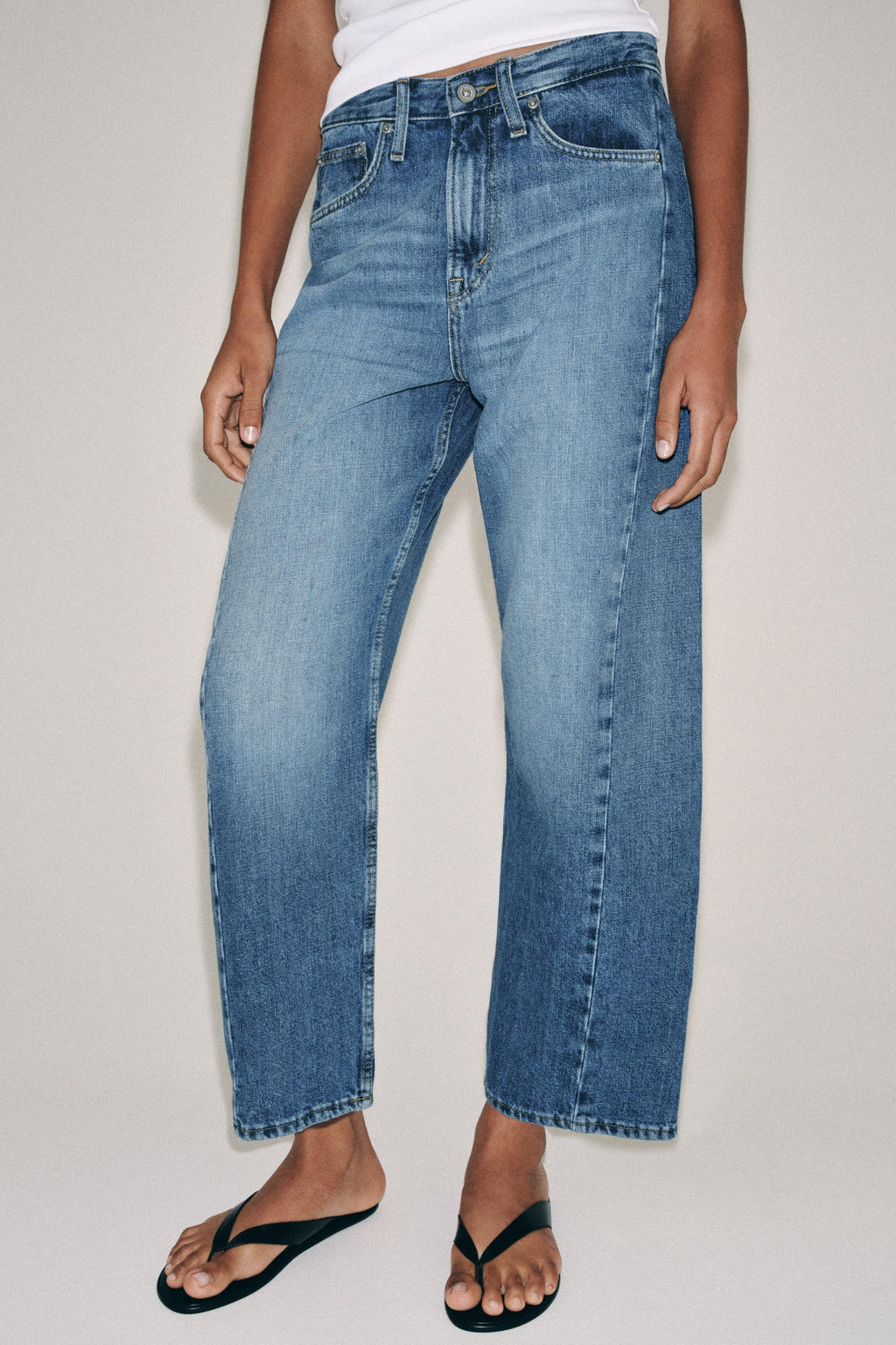 JEANS ZW COLLECTION ANKLE RELAXED TIRO MEDIO / Azul medio - Zara фото 2