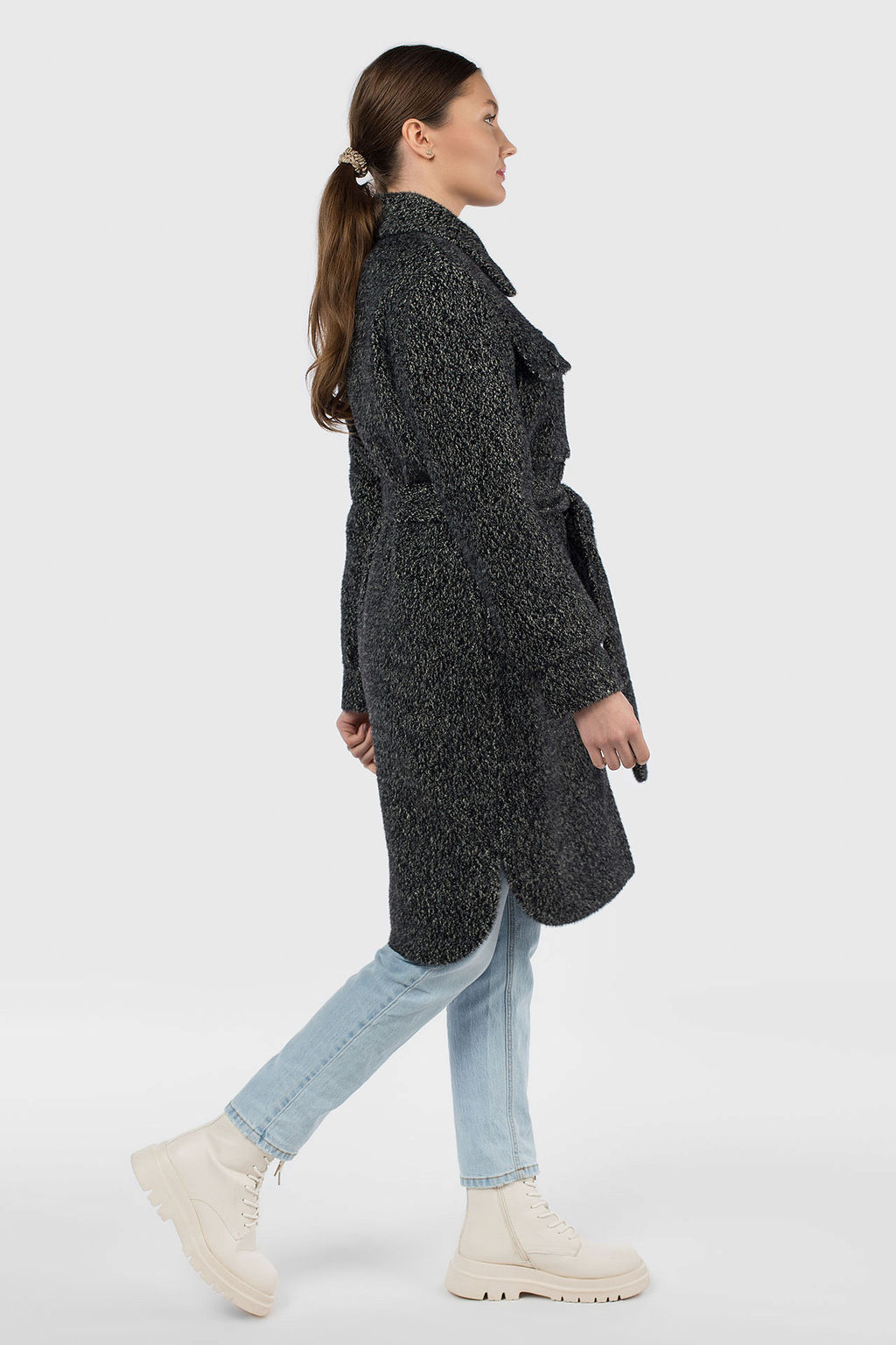 Пальто женское демисезонное (пояс) - El podio фото 4