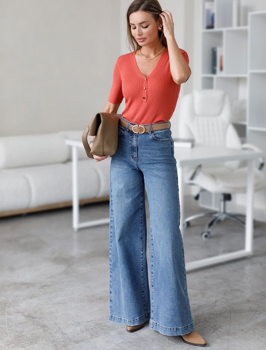 D39.337 Джемпер женский терракотовый