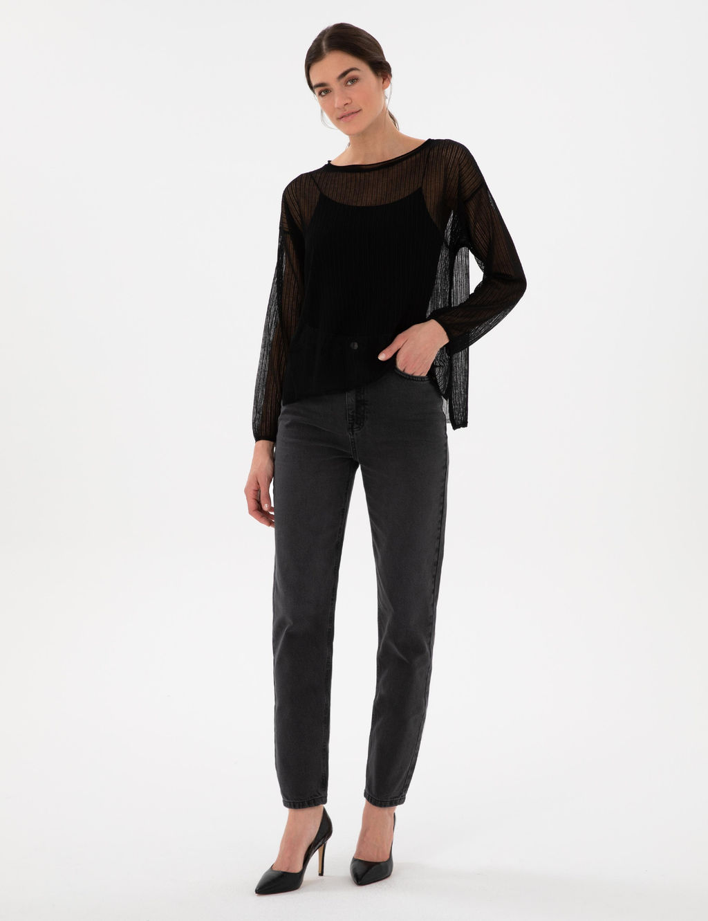 Siyah Oversize Kazak - Pierre cardin фото 4