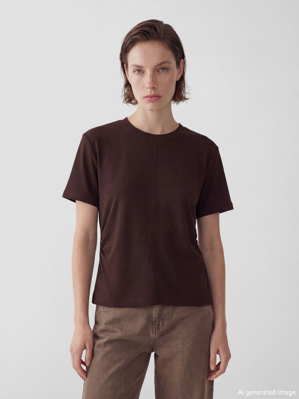 Bisiklet Yaka B?zg?l? Kad?n Ti??rt