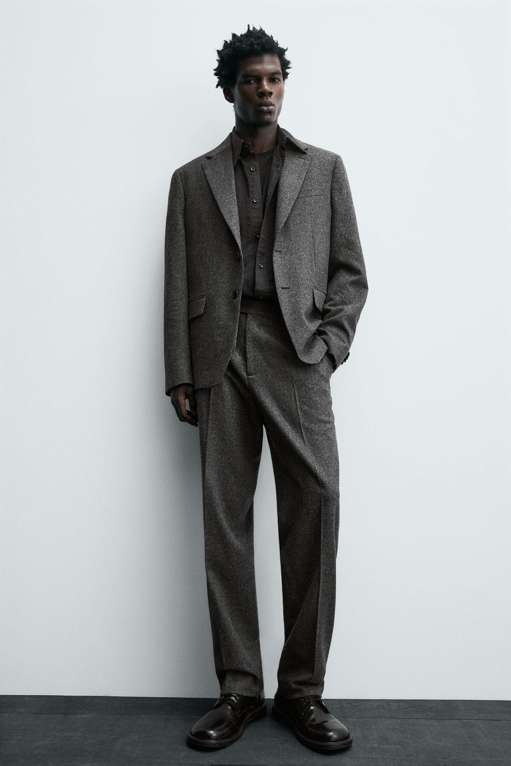 LIMITED EDITION WOOL TEXTURED SUIT TROUSERS - Zara фото 6
