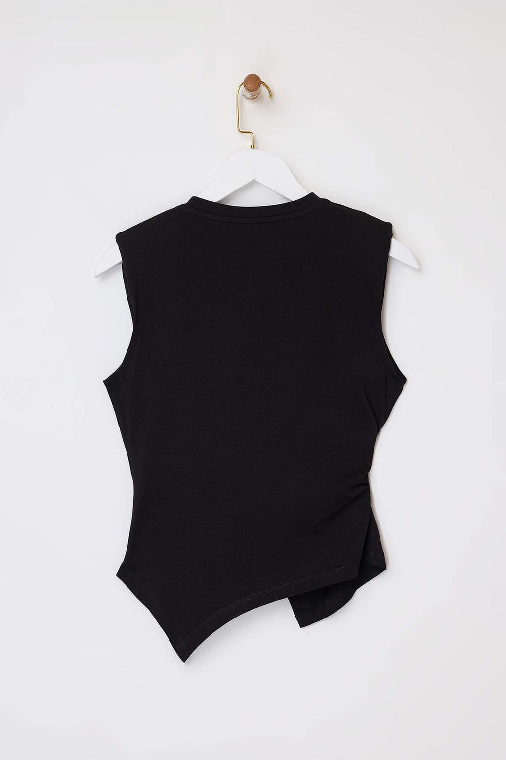 Siyah Fitted/Vucuda Oturan Kolsuz Pamuklu Esnek Orme Bluz TWOSS26BZ00081