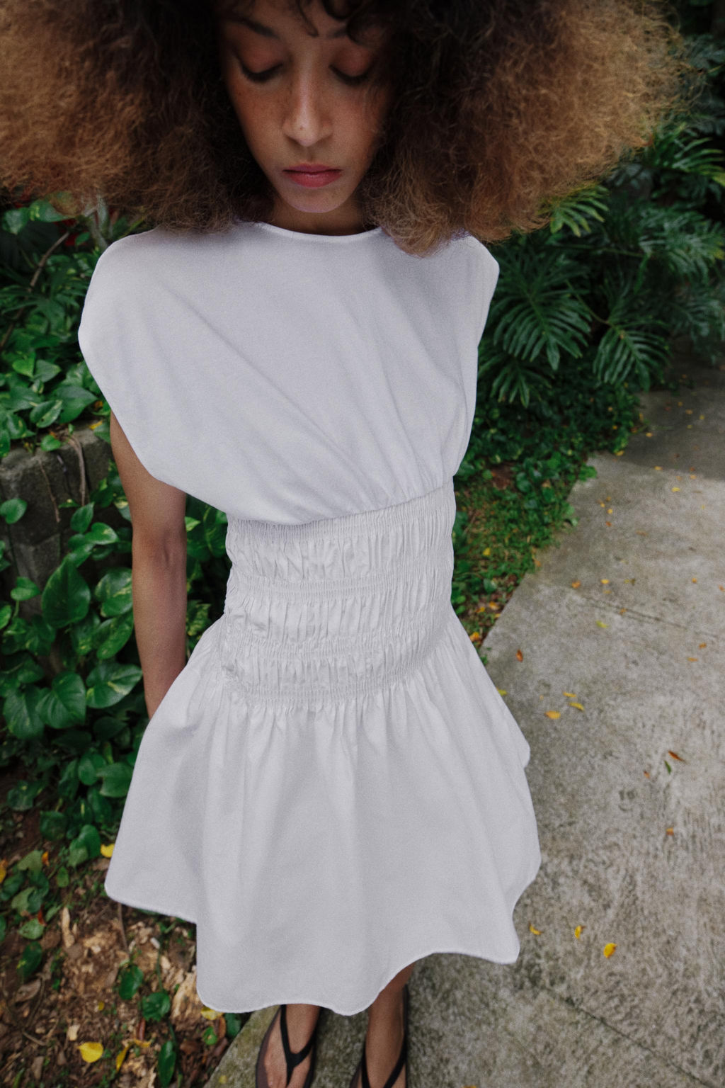 VESTIDO COMBINADO POPEL?N / Blanco - Zara фото 4