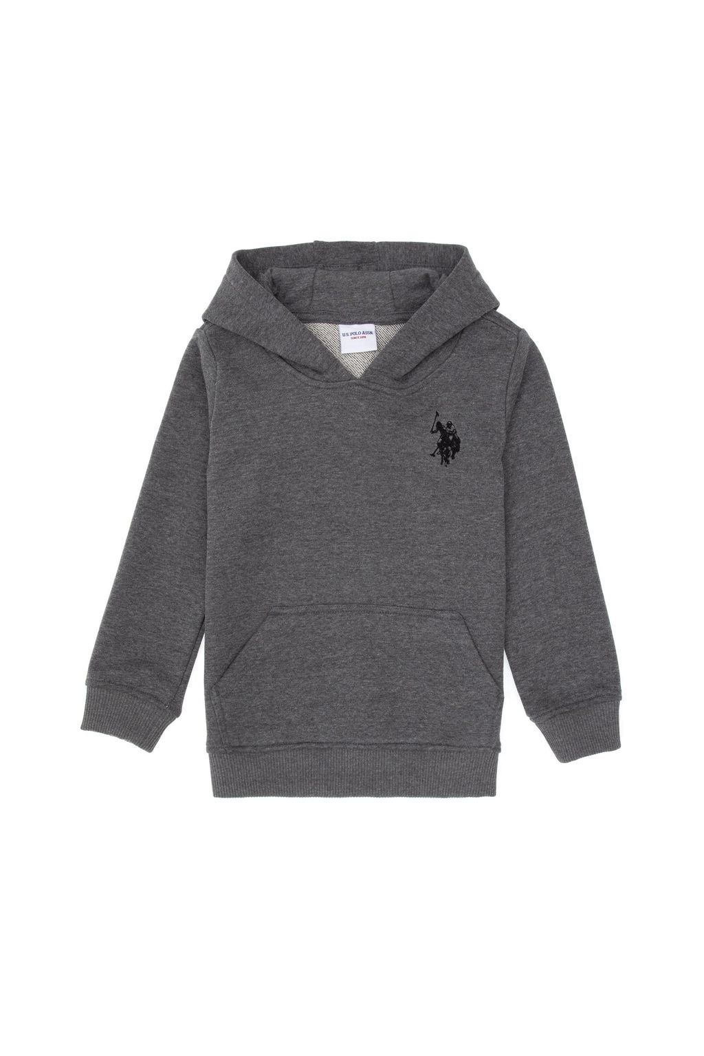 Erkek _ocuk Antrasit Melanj Basic Kap__onlu Sweatshirt