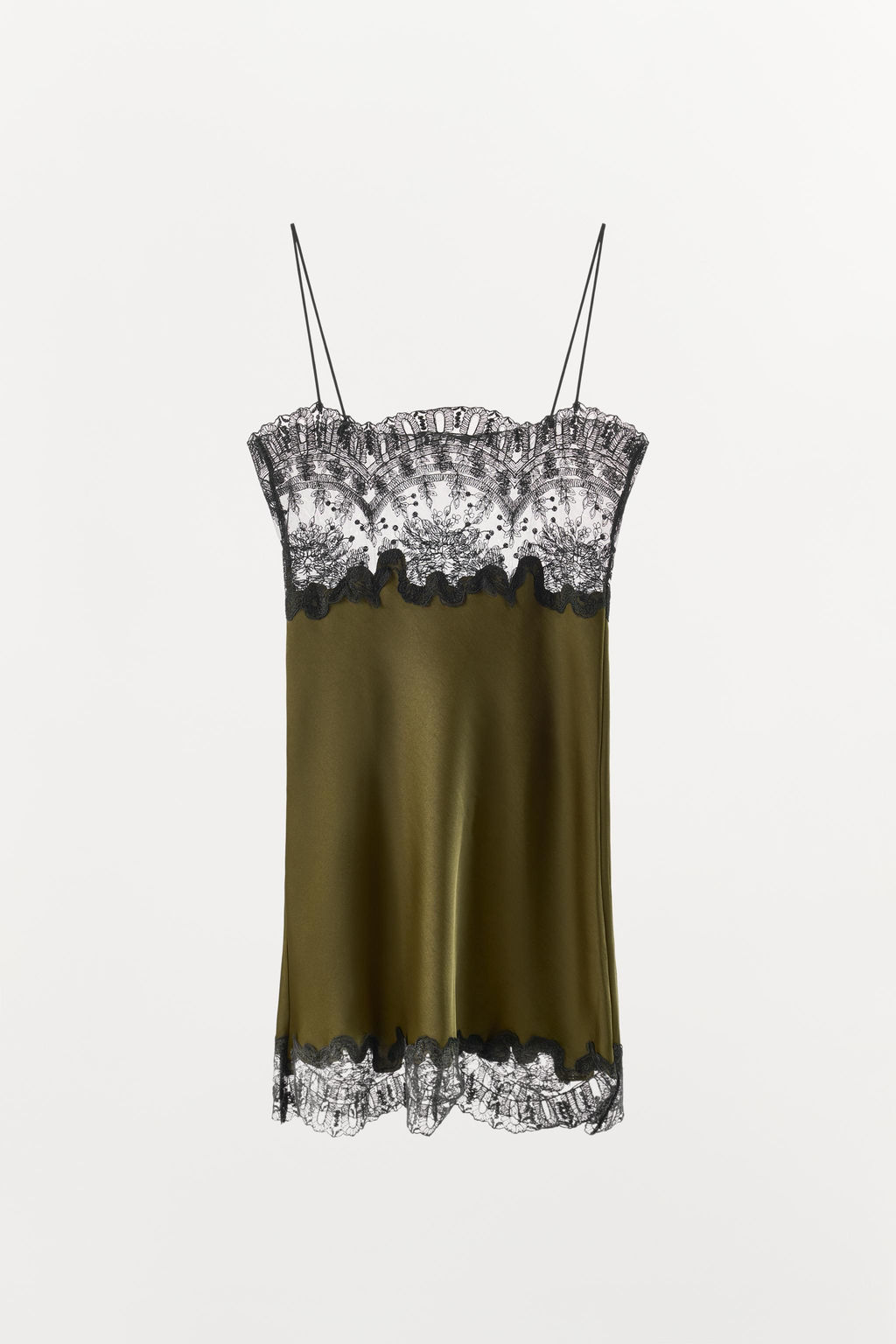 SATIN MIDI DRESS WITH LACE - Zara фото 3