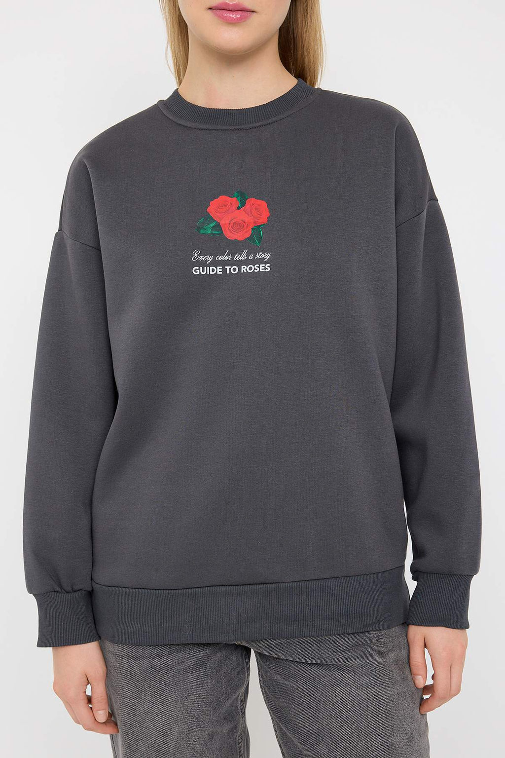 Teen Antrasit Orme Sweatshirt TWOAW26SW00063 - Trendyolmilla фото 3