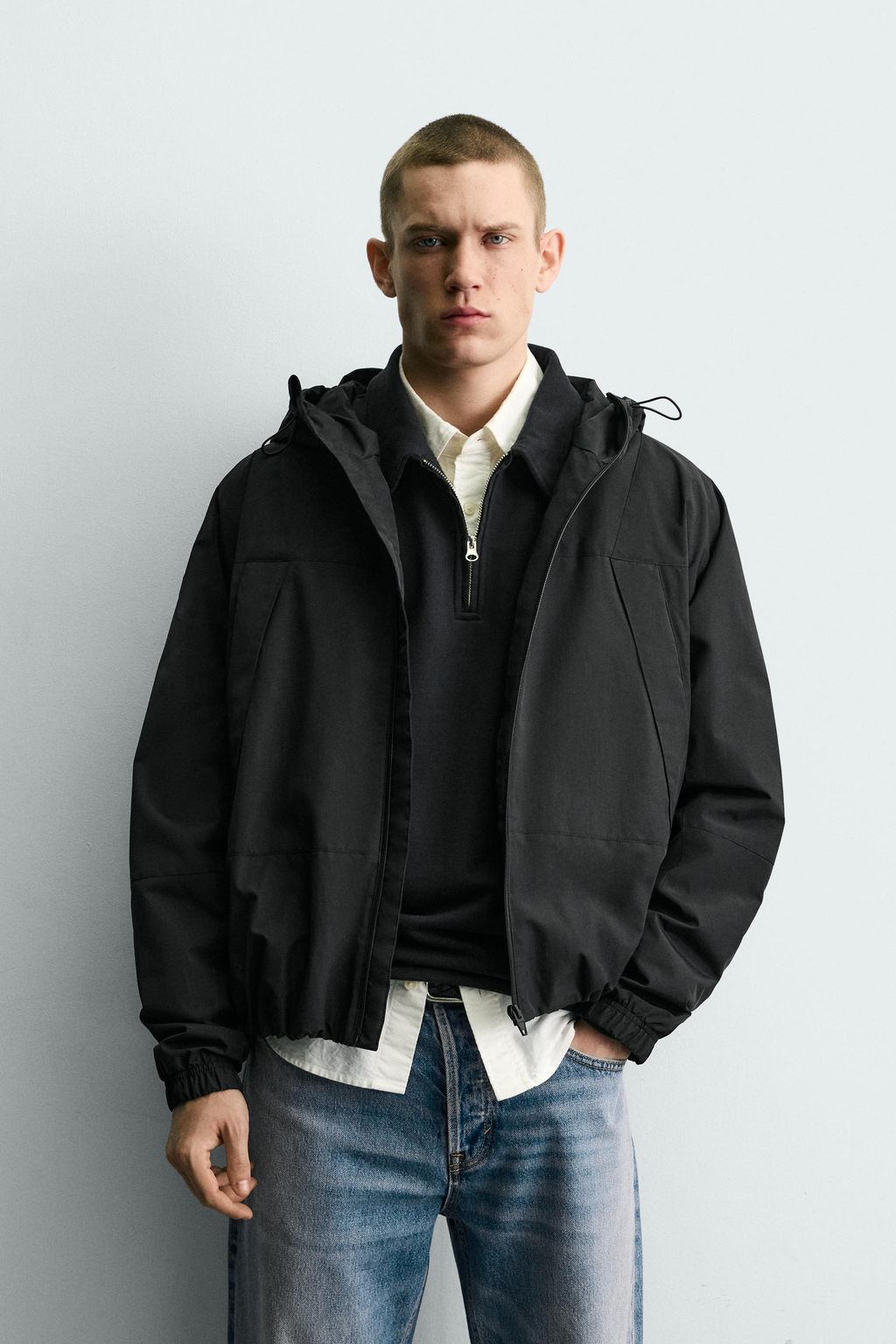 CAZADORA T?CNICA WATER REPELLENT COMBINADO POLAR / Negro - Zara фото 2