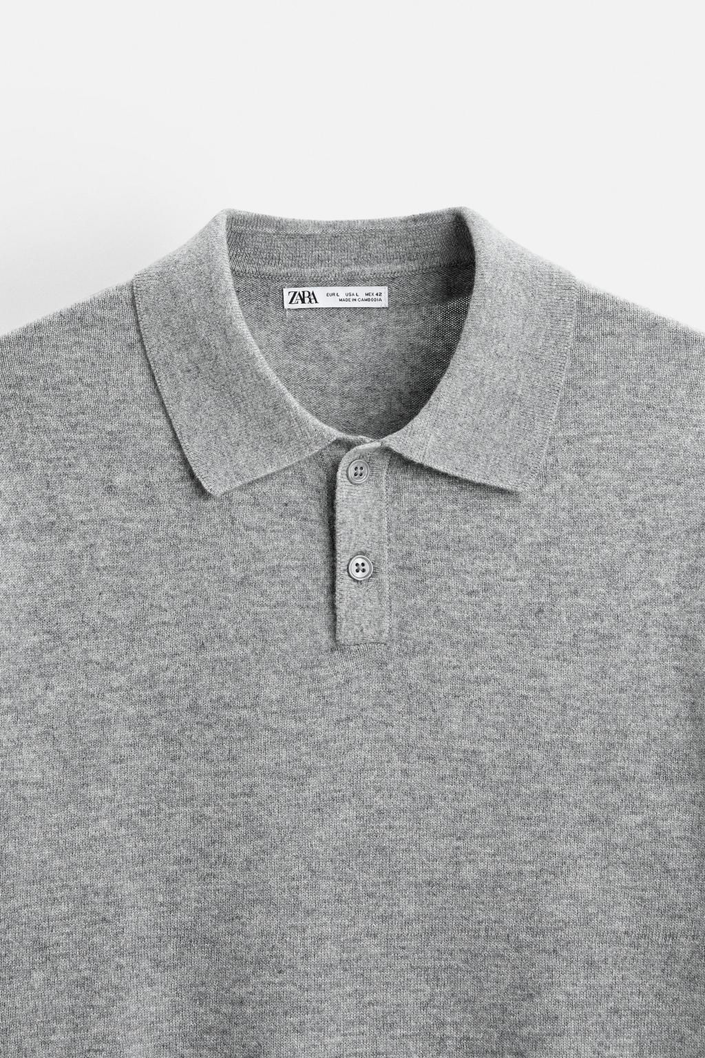 WOOL - CASHMERE KNIT POLO SHIRT - Zara фото 17