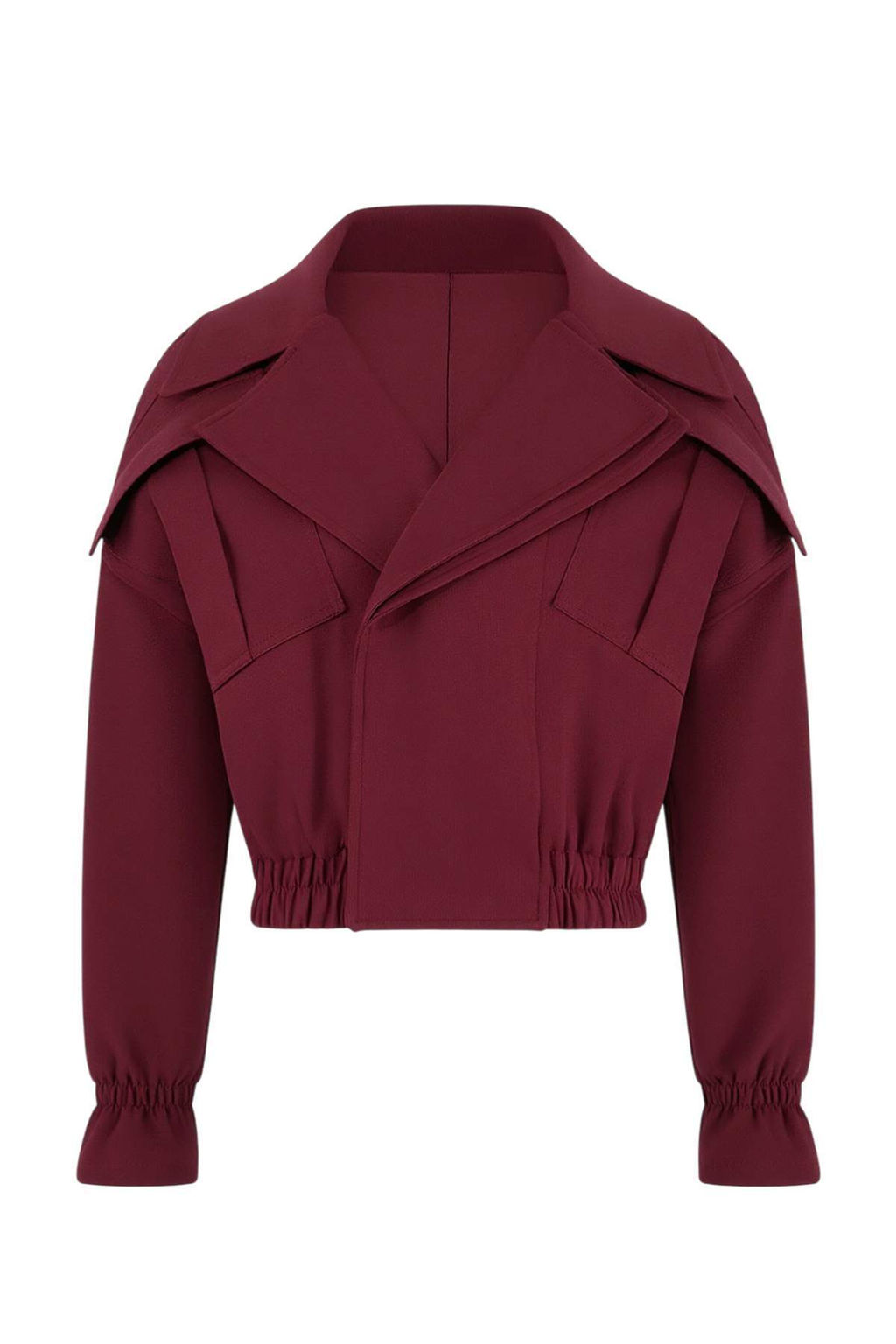 Bordo Oversize Kal?p Kruvaze Pamuklu Mont TWOSS26MO00008 - Trendyolmilla фото 5