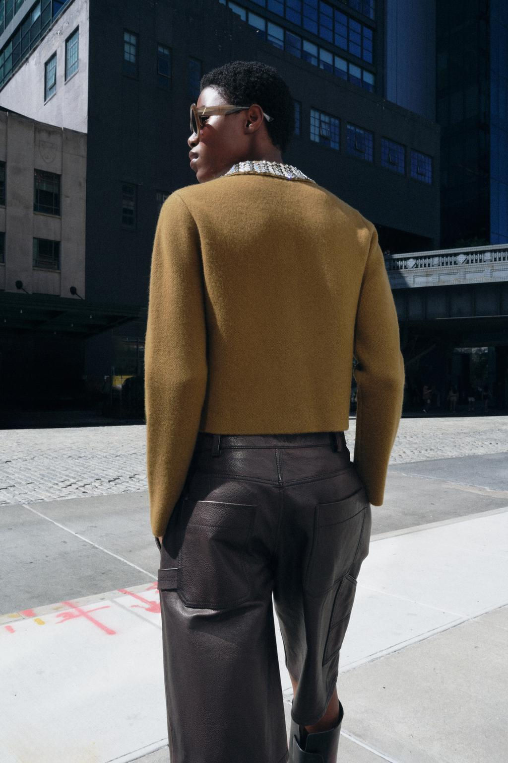 100% WOOL JACKET WITH JEWELLED LAPELS - Zara фото 6