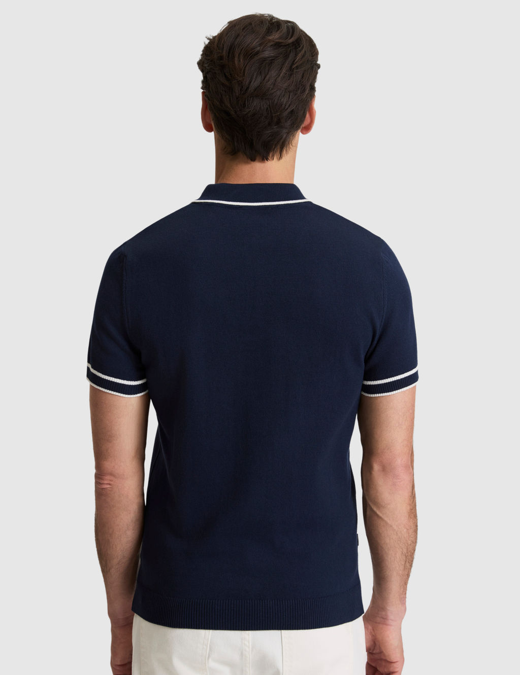 Lacivert Slim Fit %100 Pamuk D__meli Polo Yaka Triko Ti__rt