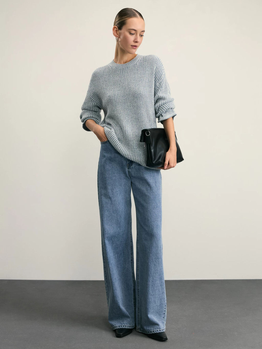 Джемпер свободного кроя крупной вязки / Zarina  фото 2