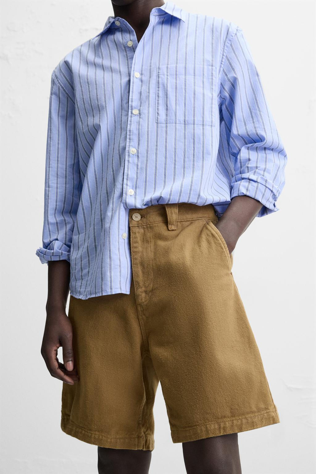 TEXTURED REGULAR FIT BERMUDA SHORTS - Zara фото 5