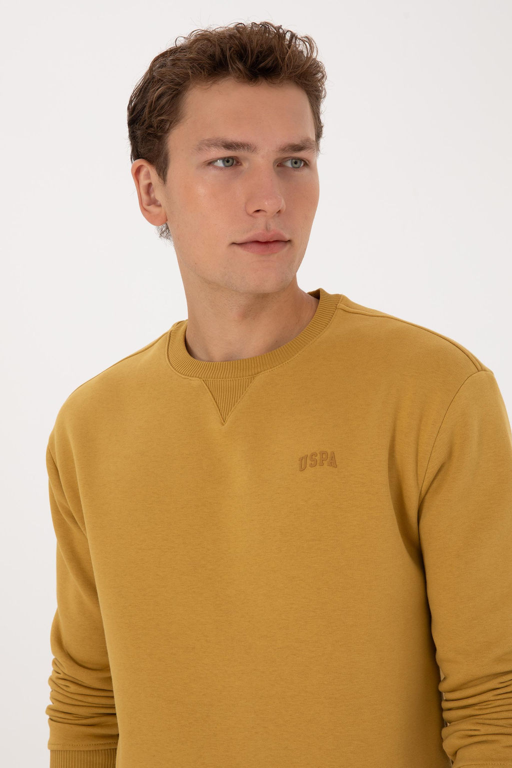 Erkek Hardal Basic Sweatshirt - U.s. polo assn фото 2