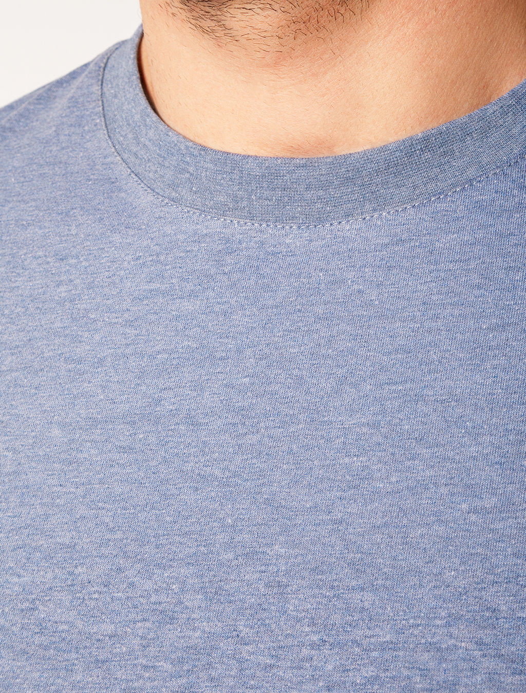 Футболка Vilatte Slim Fit из хлопка с эластаном синий меланж  фото 2