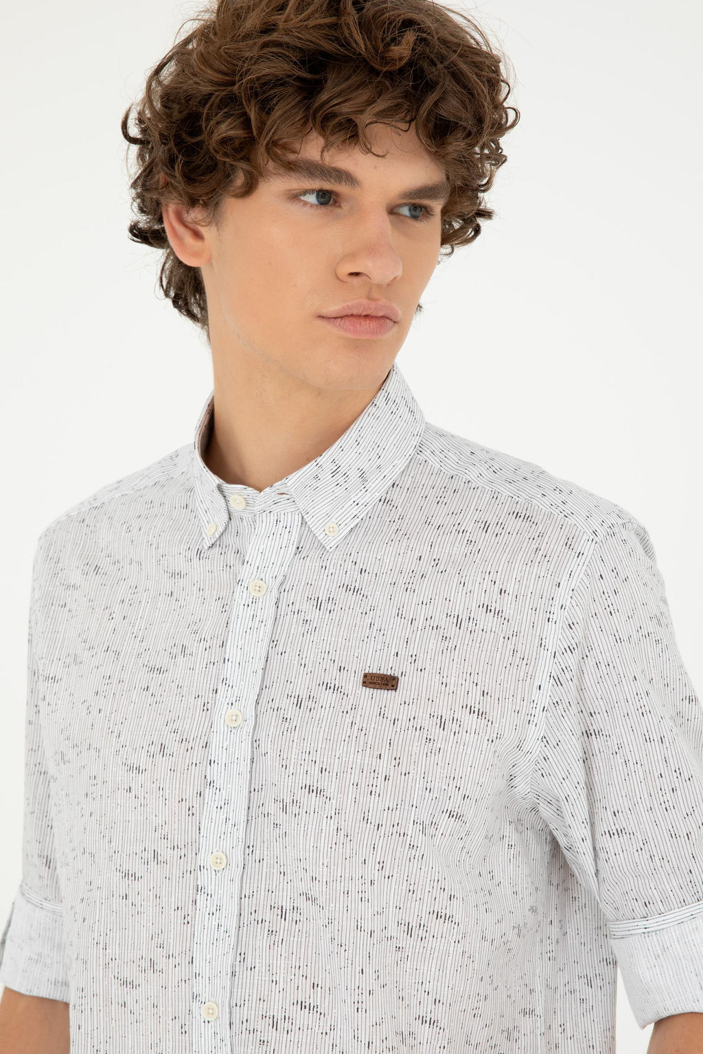 Мужская рубашка с длинным рукавом Stone Неожиданная скидка в корзине - U.s. polo assn фото 2