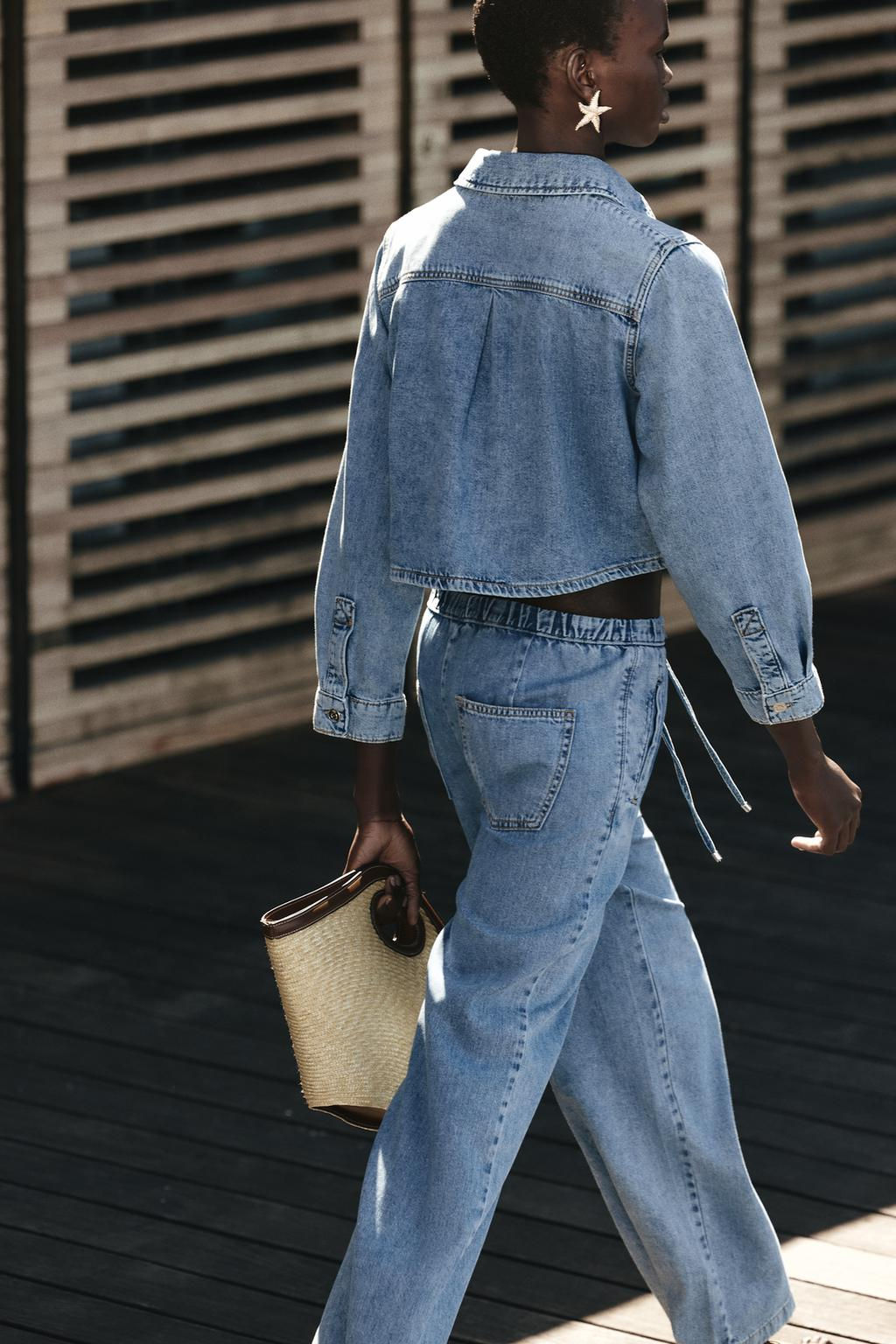 Z1975 MID-WAIST WIDE-LEG JOGGER JEANS - Zara фото 7