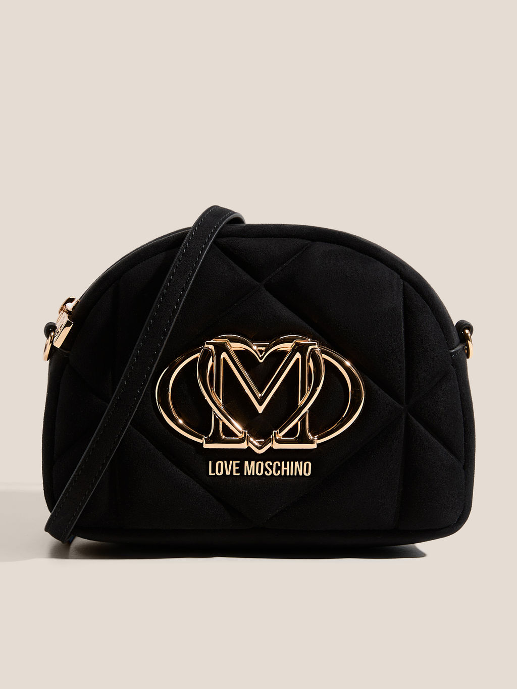 Кросс-боди LOVE MOSCHINO EMBOSSED Q SUEDE Артикул 4626079, черный
