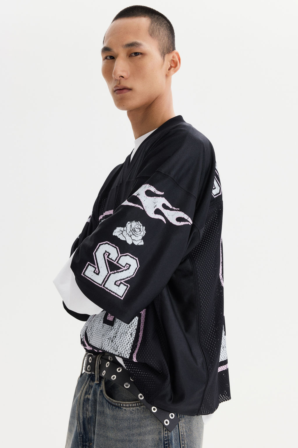 Camiseta de malla estampada Oversized Fit - H&m фото 6
