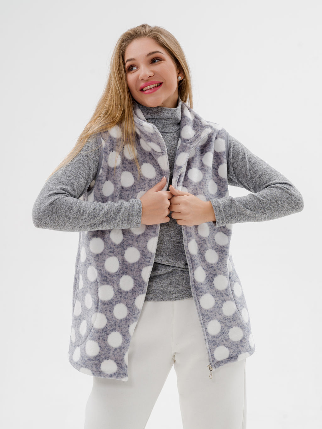 Жилет женский из ультрасофта Горох макси - Амадэль фото 5