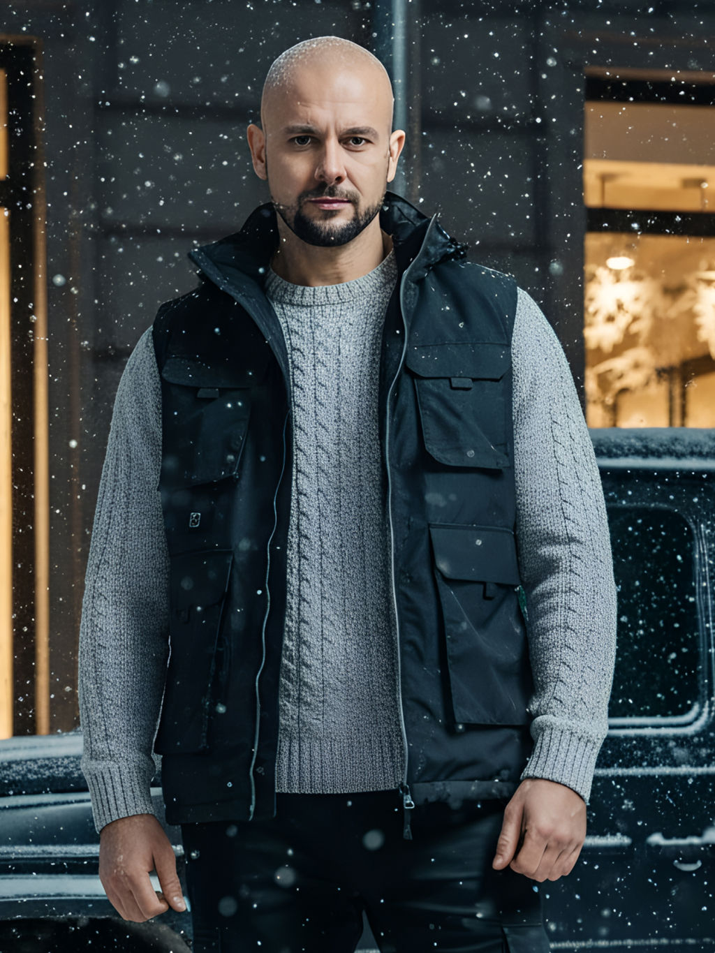 Куртка - жилетка трансформер с подогревом 2 в 1 мужская зимняя черного цвета 6668Ch - Mtforce фото 37