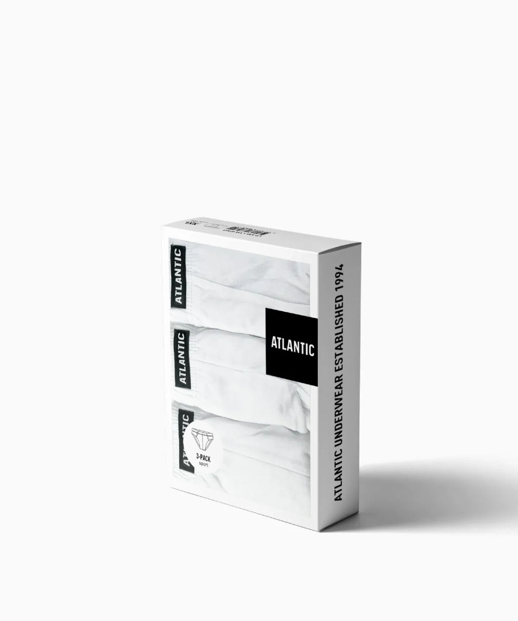 ATLANTIC 3BMP-322 Трусы спорт Basic - набор 3 шт. белый фото 11