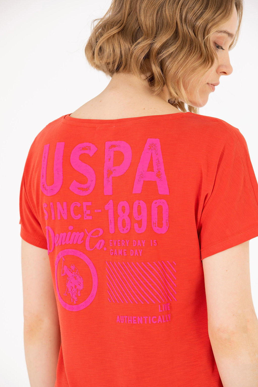 U. S. Polo Assn Женская красная футболка с круглым вырезом - U.s. polo assn фото 21