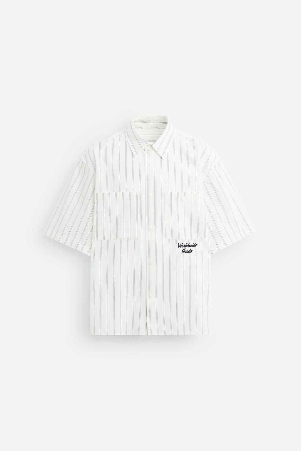 EMBROIDERED STRIPE SHIRT - Zara фото 5