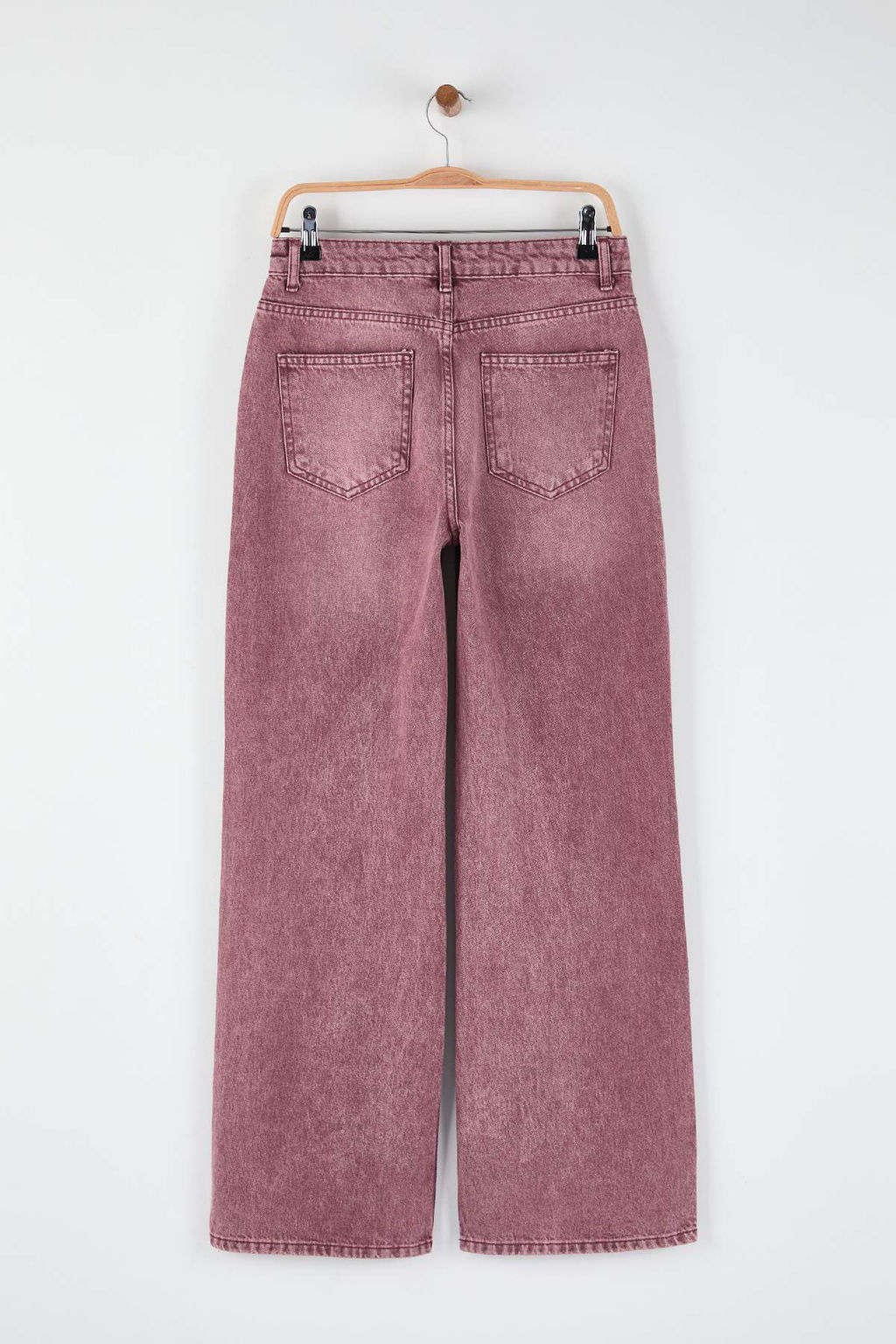 TRENDYOLMILLA Bej Soluk Efekt Vintage Normal Bel Wide Leg Jeans TWOSS24JE00011  фото 14
