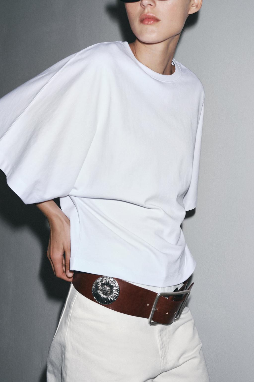 WASHED CAP SLEEVE T-SHIRT - Zara фото 3