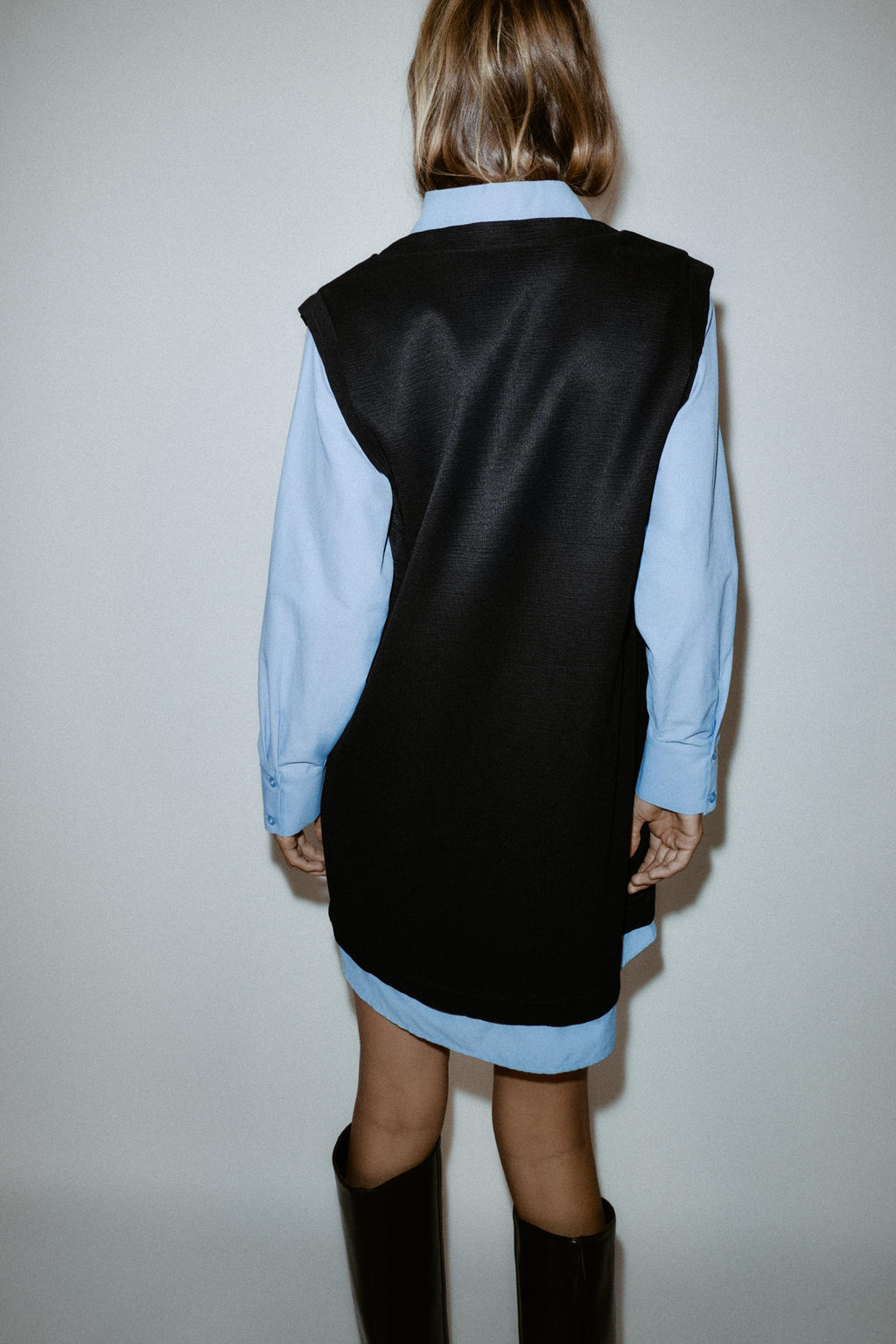 POPLIN COMBINED MINI DRESS - Zara фото 4