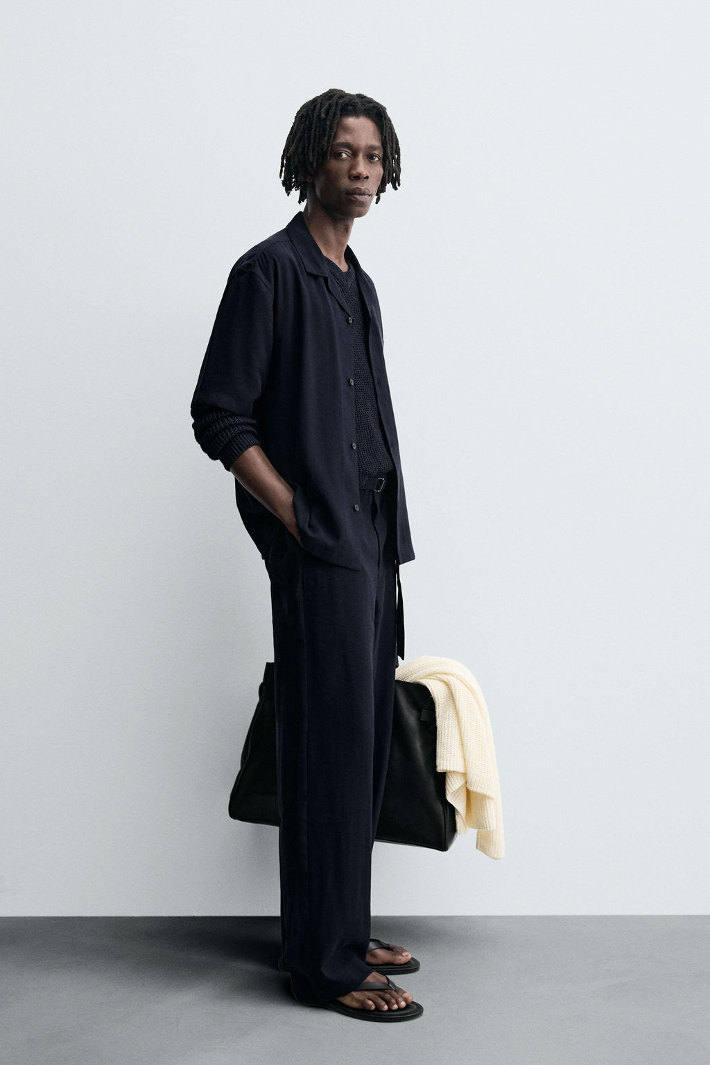 RELAXED FIT TROUSERS WITH BELT - Zara фото 4