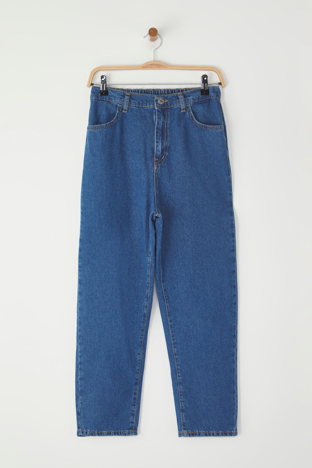 Koyu Lacivert Erkek Cocuk Balon Fit %100 Pamuk Lastikli Denim Jean Pantolon TKDSS25JE00002 - Trendyolmilla фото 10