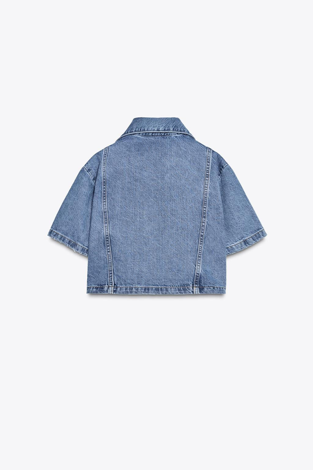 Z1975 CROPPED DENIM SHIRT - Zara фото 7