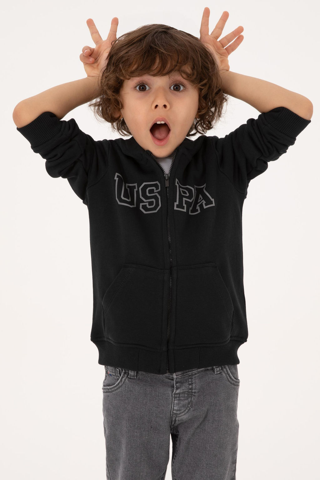 Erkek _ocuk Siyah Fermuarl_ _rme H_rka - U.s. polo assn фото 3