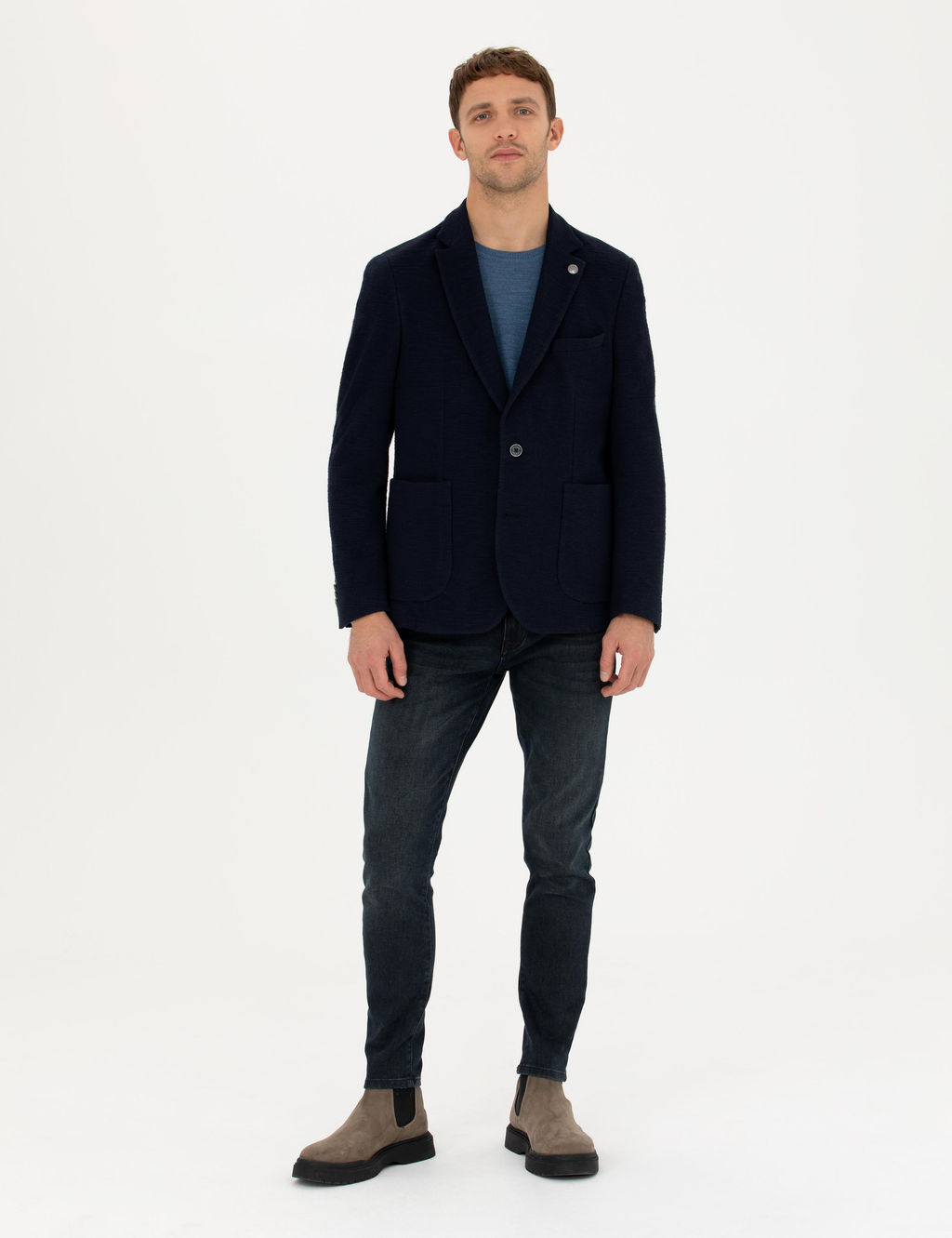 Lacivert %100 Pamuk Ex. Slim Fit Spor Ceket